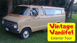 Vintage Vanlife! 1975 Dodge campervan exterior tour