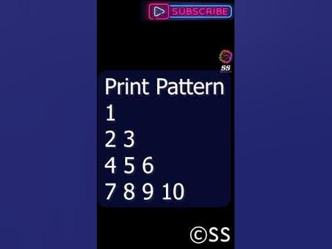 Print pattern number pattern in c++ c python java php satisfying coding ...