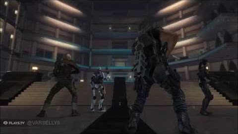 Binary Domain Boss battle with a giant robotic chandelier