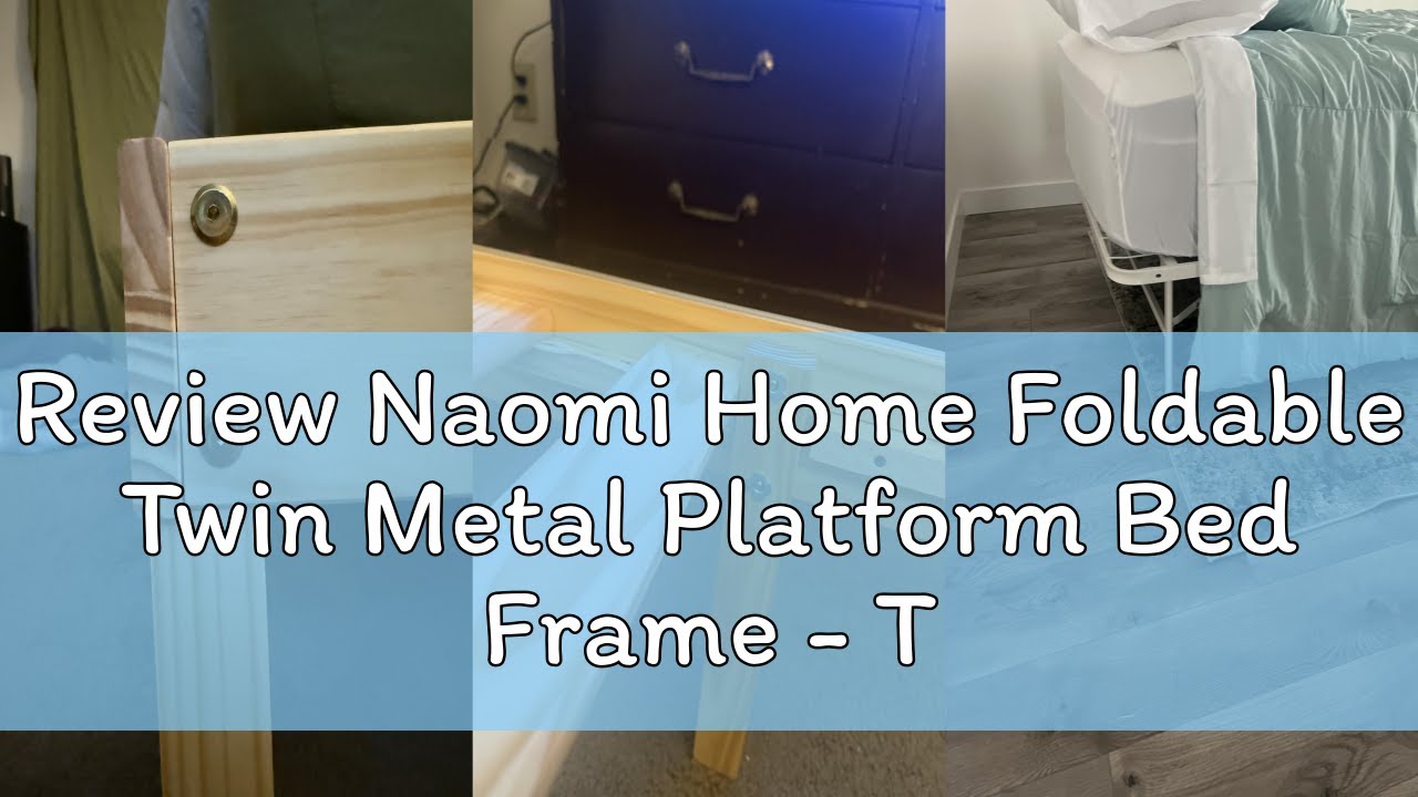 Review Naomi Home Foldable Twin Metal Platform Bed Frame - Tool-Free Assembly, 13" Underbed Storage,