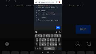 A function of reverse Array concept in c language || #learn_coding #shorts