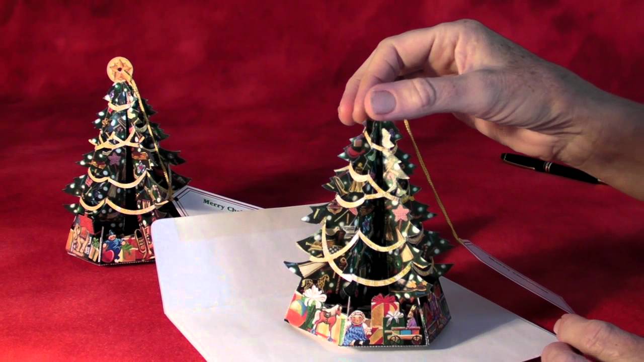 Traditional Pop-Up Christmas Tree Greeting Cards! - YouTube