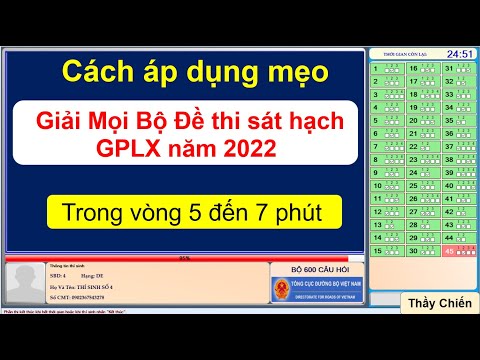 Video Cách giải Mọi Bộ Đề Thi Sát Hạch GPLX năm 2022 trong 5... - youtube