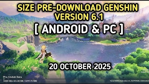 Total Size Pre-download Genshin Impact 6.1 Nod-Krai Update UGC Neffer Banner, Size PC & Android