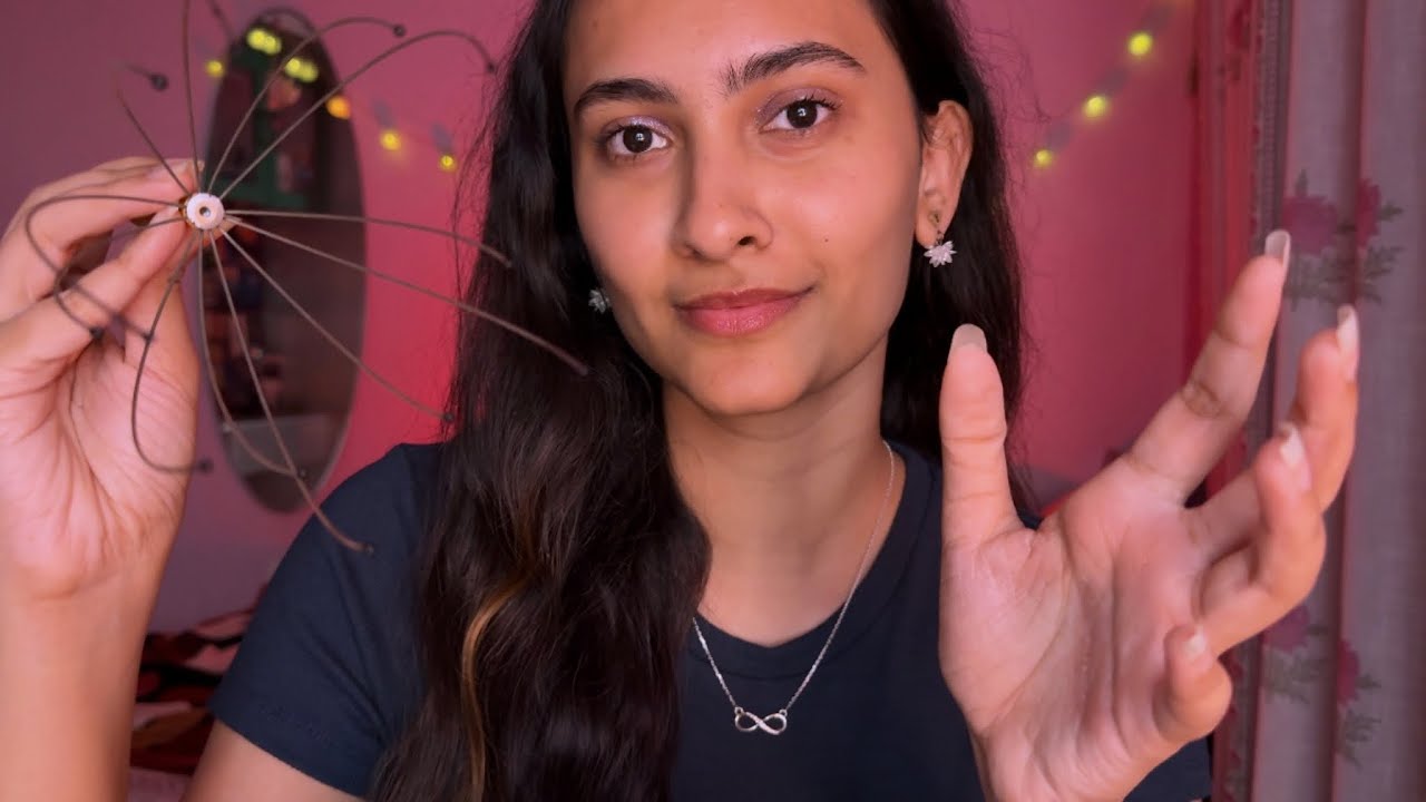 ASMR Head Massage, Hair Brushing, Oiling, Styling & More | Hand Movements & Layered Sounds 