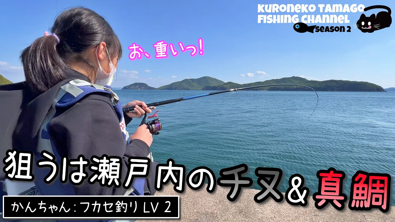 フカセ釣りLV2のかんちゃんと瀬戸内のチヌ&真鯛を狙う！ [小手島の波止] 