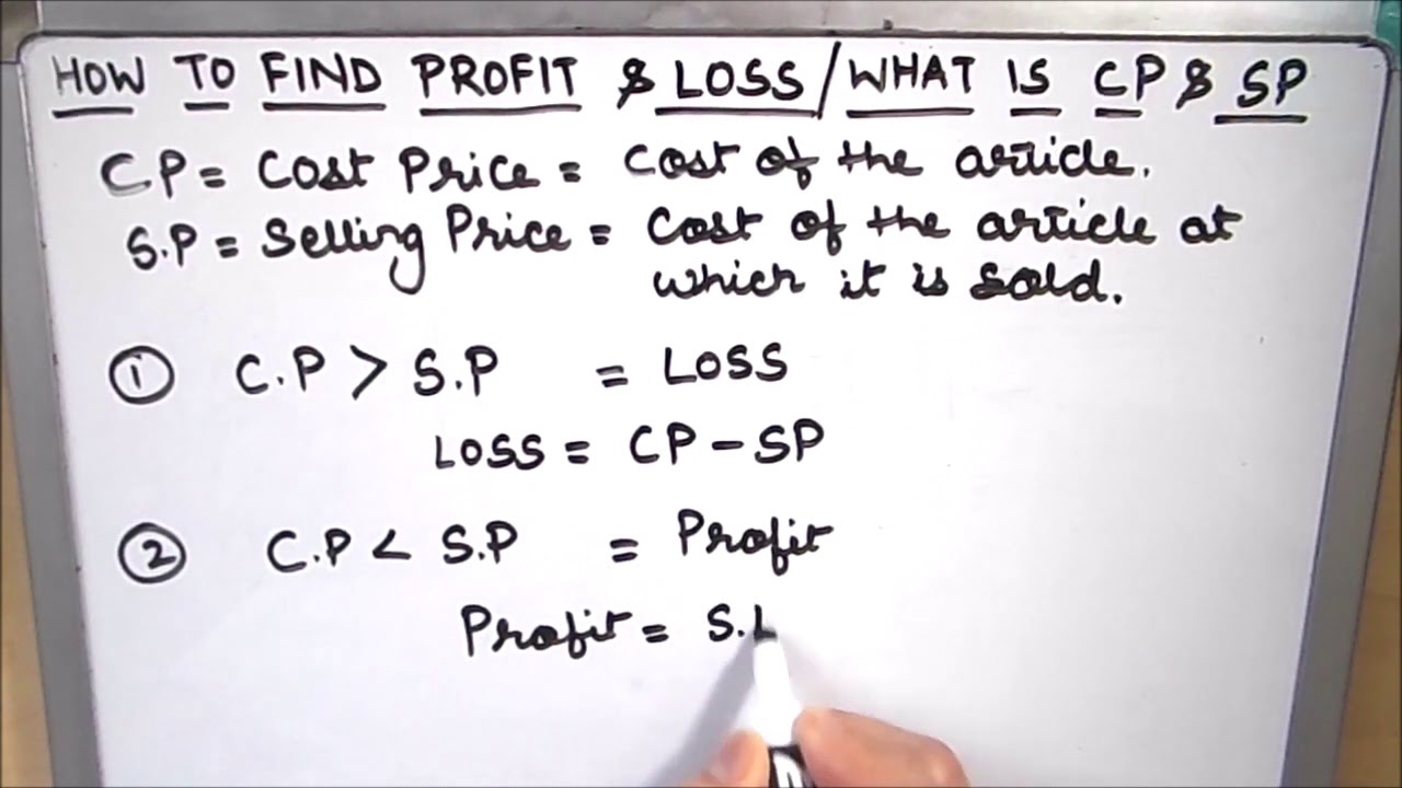 How to find Profit and Loss / Calculate Profit and Loss using formula /  Profit and Loss