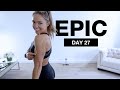 Day 27 of EPIC | Arms & Abs Workout [DUMBBELLS + BODYWEIGHT]