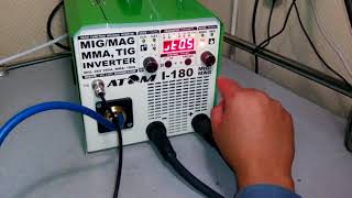 Сварочный инверторный полуавтомат Атом I 180 MIG MAG, режим TIG сварка в среде аргона