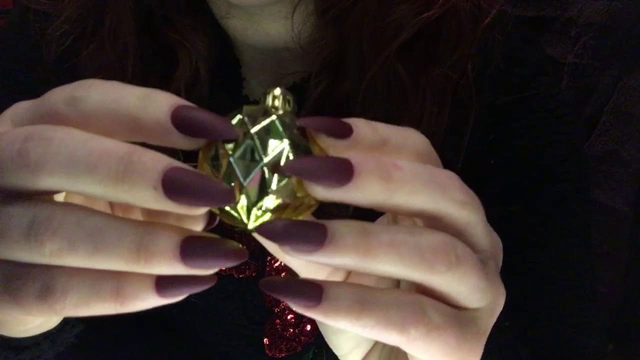 Christmas scratching and tapping with stiletto nails (No Talking) [ASMR]