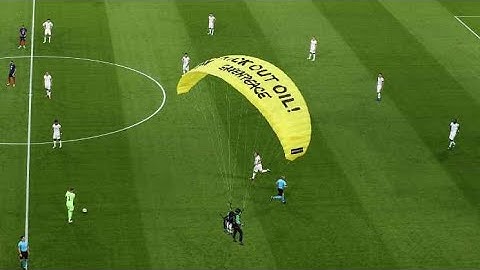Euro 2020 Parachute Incident A Protester flies into France Vs Germany Euro match | Many injured