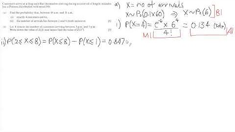 WJEC S1 2013 January Q4 Poisson Distribution Solution