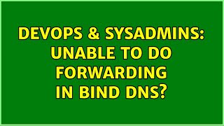 Famous DevOps & SysAdmins: Unable to do forwarding in BIND DNS? Profile