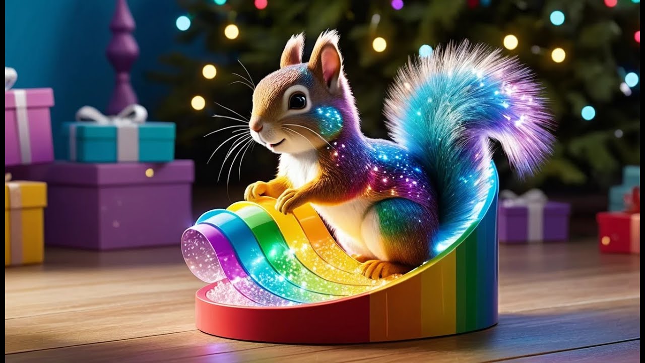 Sparkle Squirrel and the Rainbow Slide | Rainbow Song | Slide and Sing Along with Sparkle Squirrel