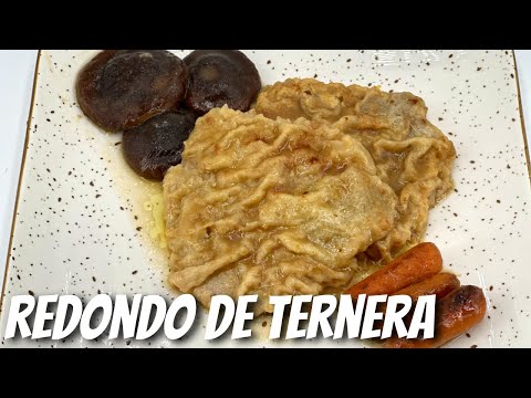 Redondo de ternera con salsa y guarnición Un plato de lujo para los menús navideños