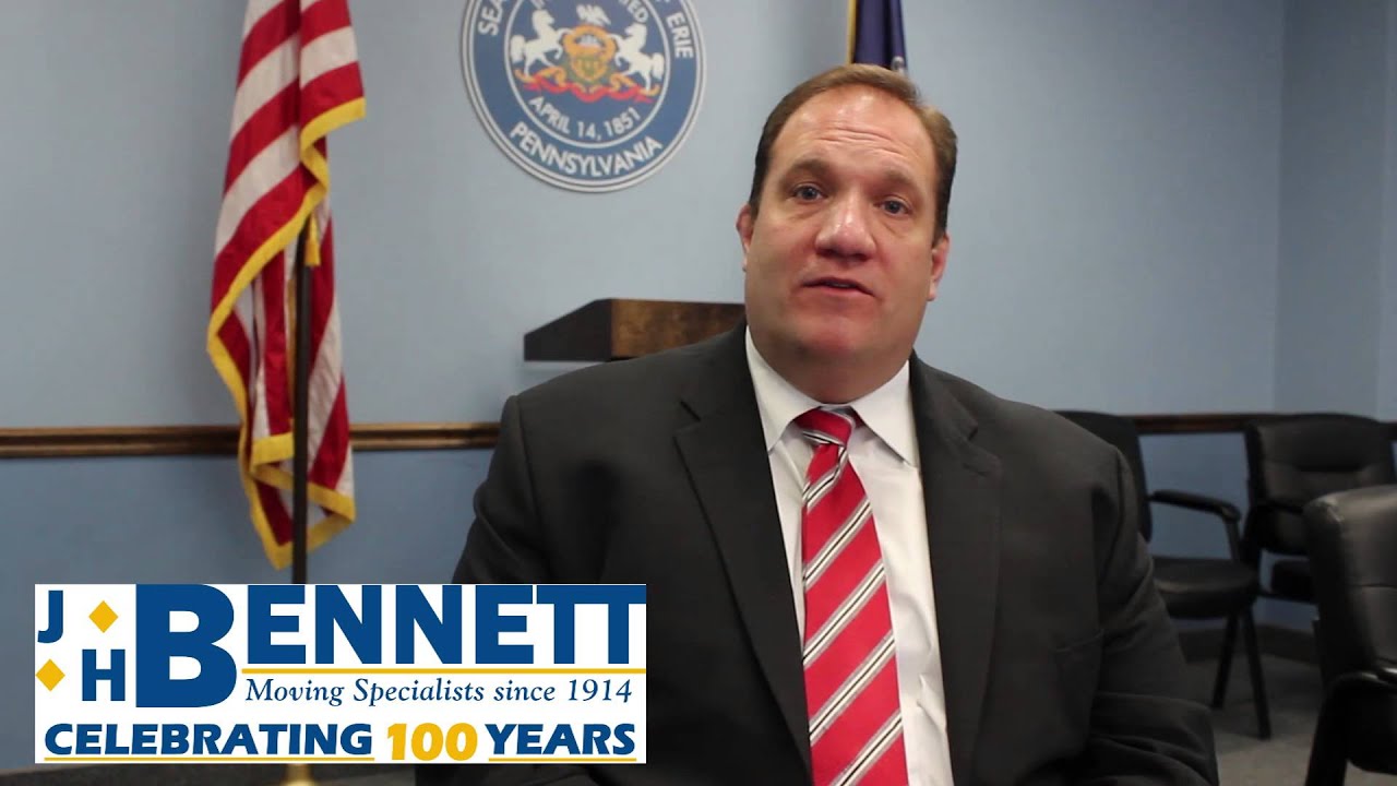 Erie, PA Mayor thanks J.H. Moving & Storage on 100 years YouTube