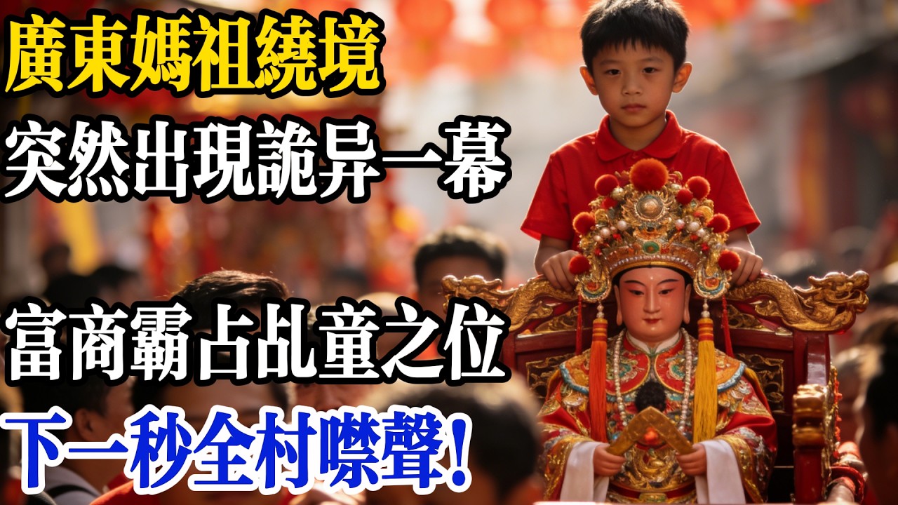 廣東媽祖繞境突然出現詭異一幕，富商霸占乩童之位，下一秒全村噤聲！