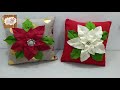 DIY Almohada con Flor de Nochebuena en fieltro Navidad 2020/ DIY Felt Poinsettia Flower Pillow