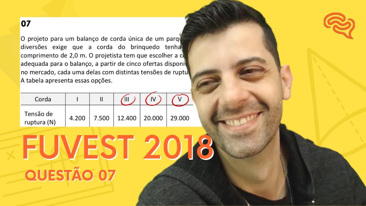 FUVEST 2018 - Q07 - O projeto para um balanço de corda única de um parque de diversões exige que