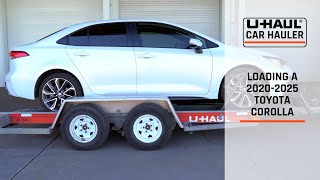 Loading a 2020-2025 Toyota Corolla Onto a U-Haul Car Hauler