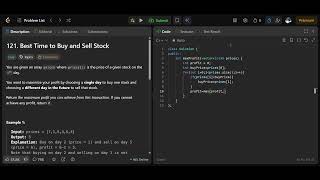 Best Time to Buy and Sell Stock LeetCode 121 | C++ Solution | O(n) One Pass