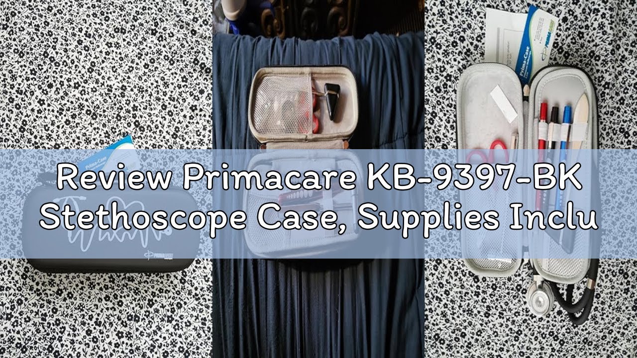 Review Primacare KB-9397-BK Stethoscope Case, Supplies Included, Black with Multiple Compartments, P