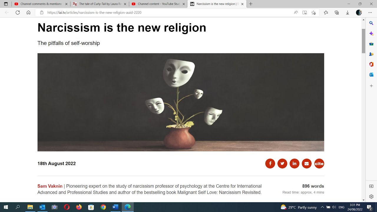 Video thumbnail — Fight Narcissism – Or Channel It? (IAI.TV)