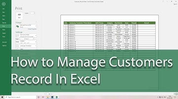 Customers Record Sheet | How to Manage Customers Data In Excel