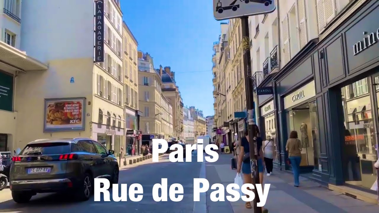 Paris city   Rue de Passy   Paris, France 4K