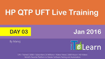 QTP UFT Live Training Day-03 Demo Session Jan -2016