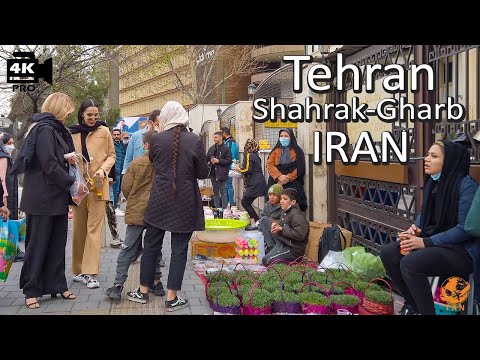 Tehran Street Walking West of Tehran Shahrak Gharb Iran walk 2022 4k