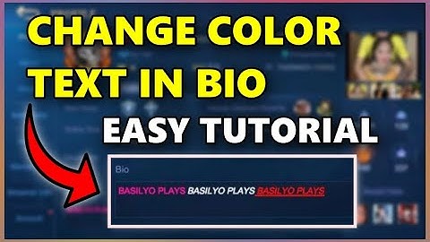 HOW TO CHANGE COLOR TEXT IN YOUR BIO TUTORIAL | MOBILE LEGENDS