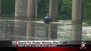 Boater missing following Thursday crash near Butte La Rose boat launch