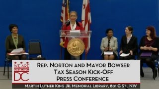 Rep. Norton & Mayor Bowser Kick-Off Tax Season, 2/8/16