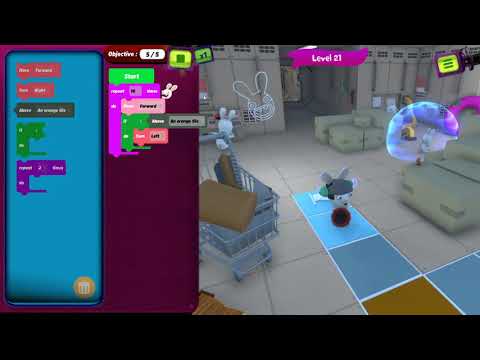Rabbids Coding level 21 - 3 Stars