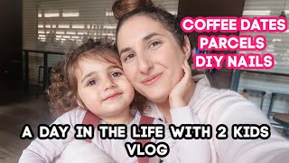 A DAY IN THE LIFE WITH 2 KIDS VLOG - Going for Coffee, My night Time Routine and DIY Nails