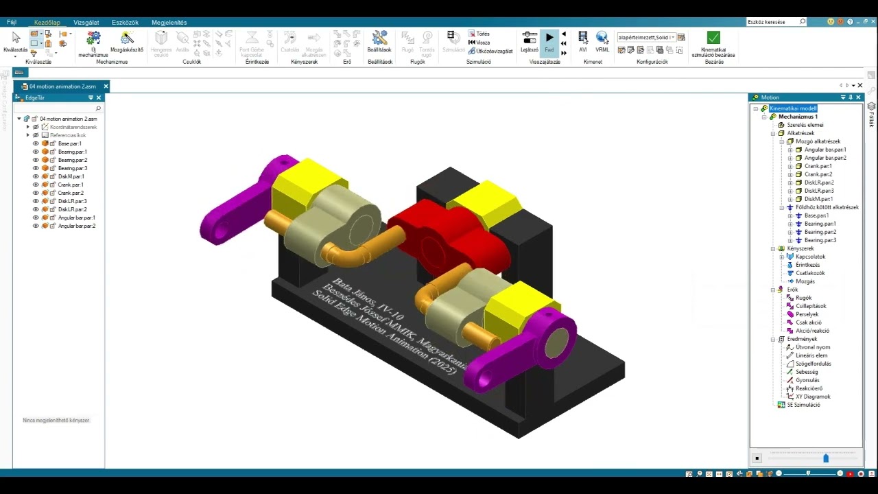 Solid Edge Assembly & Motion Animation #35 | Reverser Hobson Joints Mechanism