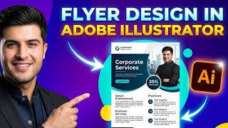 Flyer Design in Adobe Illustrator | Step by Step Beginner Tutorial (Urdu/Hindi)