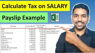 How To Calculate Income Tax on Salary with Payslip Example | Income Tax Excel Calculator screenshot 3