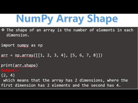 Python Numpy Shape of Array| Python Tutorials for Absolute Beginners in ...