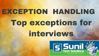 Java Top Exception for Interviews