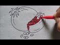 How to Draw Pomegranate Step by Step ✍️ Pomegranate Drawing ✍️ Easy Pomegranate Drawing ✍️