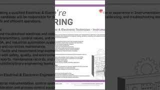 COSMOS JOBS | Electrical Electronic Tech | Instrumentation | PLC SCADA