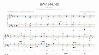 Bach Chorale BWV 244-46 Harmonic analysis with colored note-Herzliebster Jesu,was hast du verbrochen