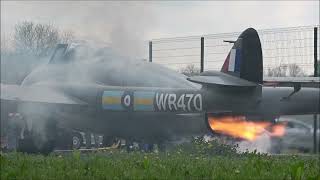 Full Havilland Venom FB4 engine run at Bruntinthorpe, 29th April 2023. Guide