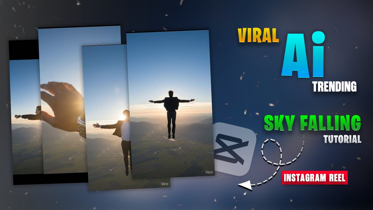 AI REALISTIC Man Falling From Sky 😱Video Editing  | Instagram Viral Video Editing Tutorial
