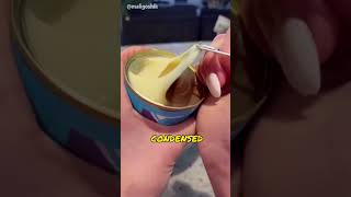 The girl made a super sweet ice cream out of snow