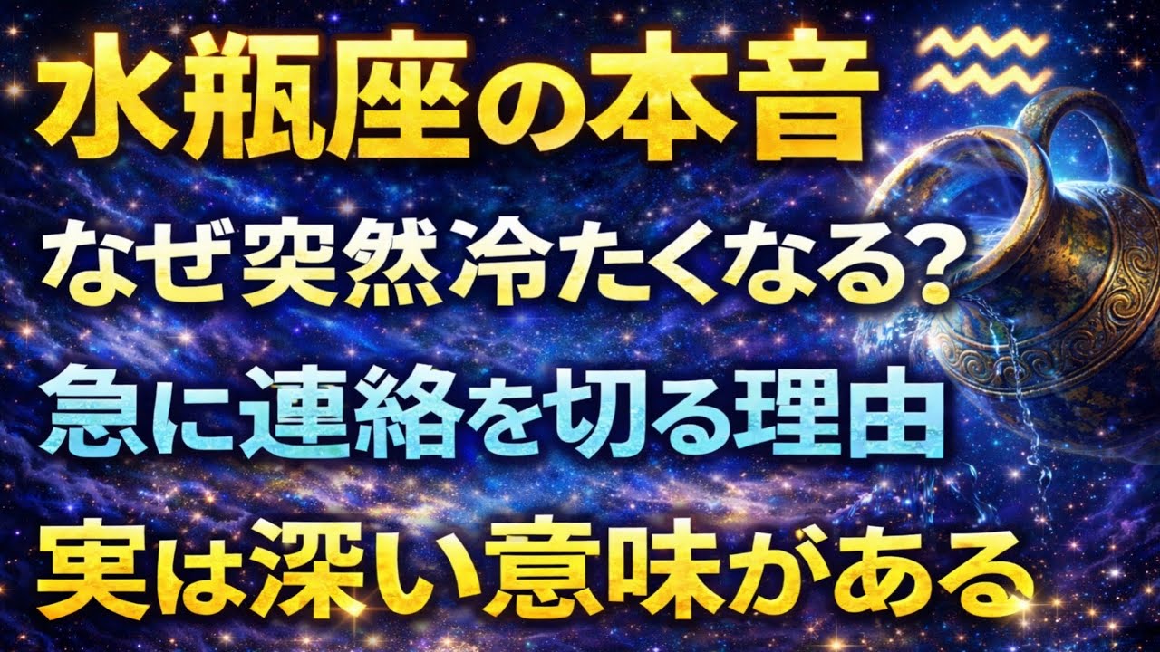 【水瓶座♒】なぜ突然冷たくなる？急に連絡を切る本当の理由｜知らないと誤解します