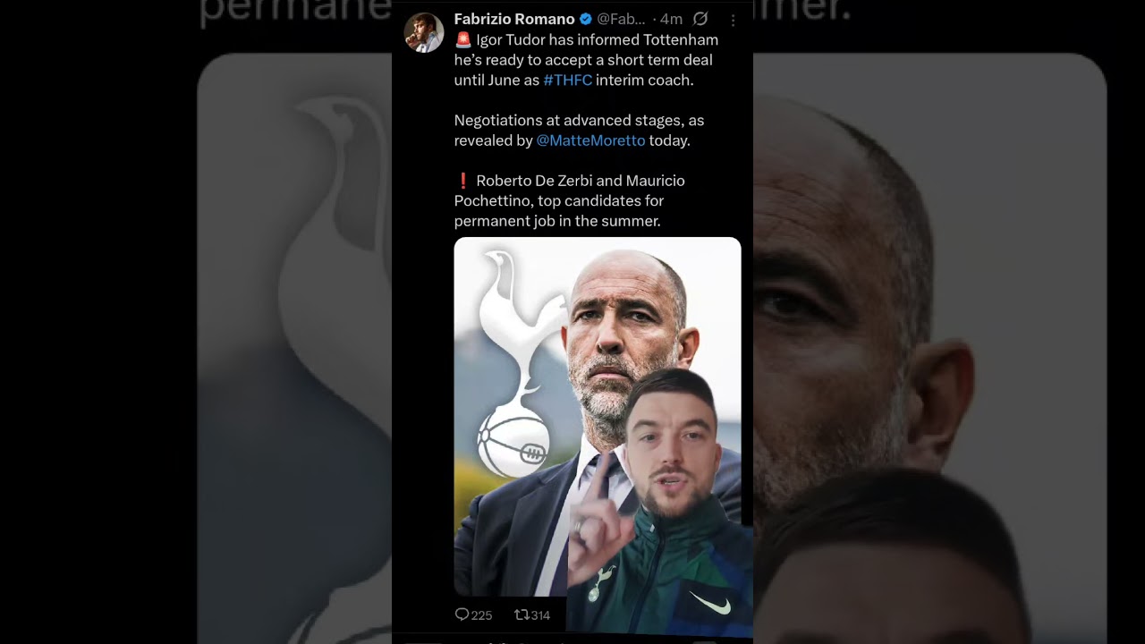 Igor Tudor accepts Tottenham Hotspur job on Interim basis, What are your thoughts?