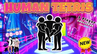 Only REAL Trios Pass 🤝 | HUMAN TETRIS x 3 Player | High-Quality Immersive Interactive Warm-Up #40